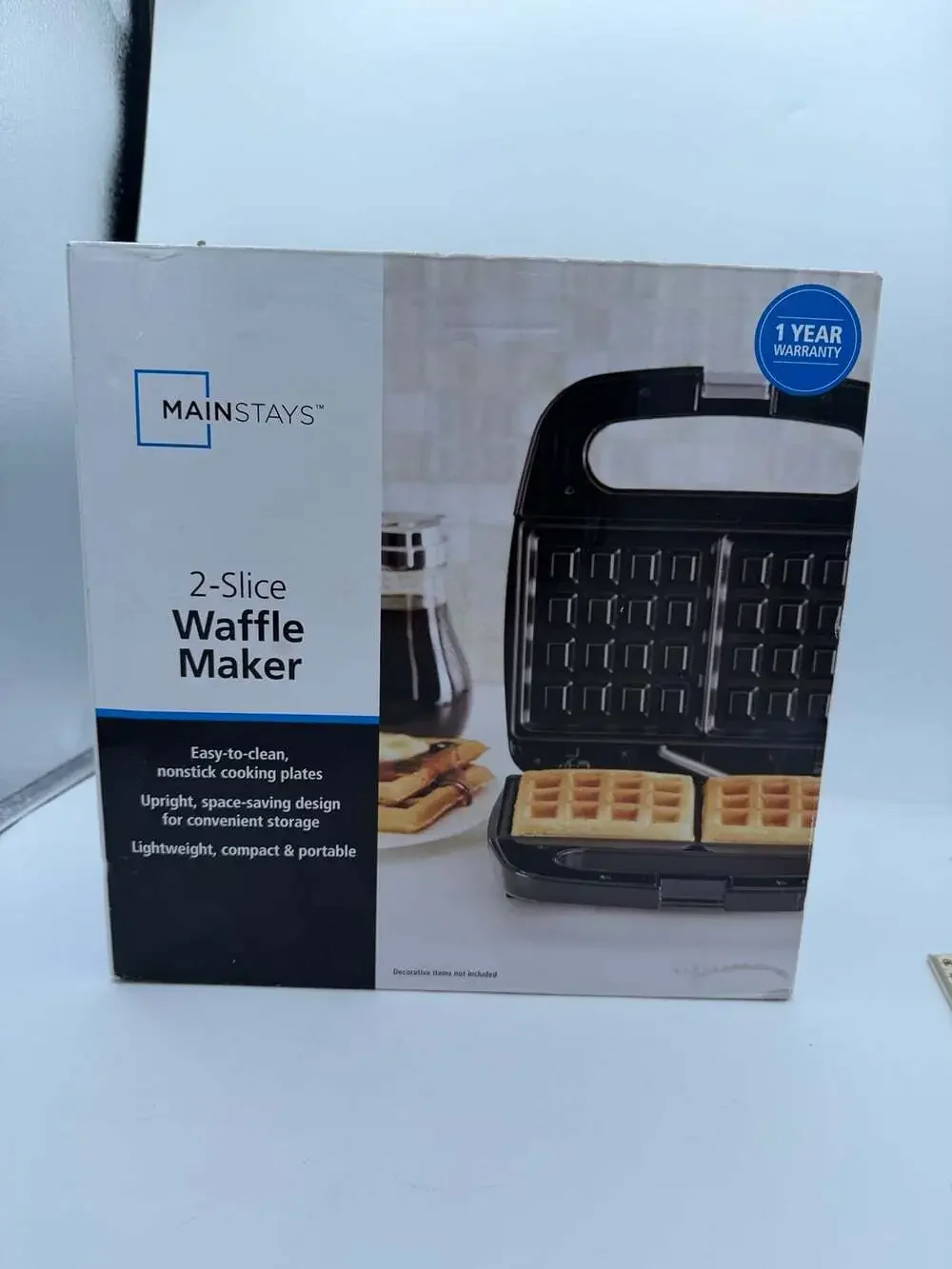 Mainstays 2-slice Waffle Maker New